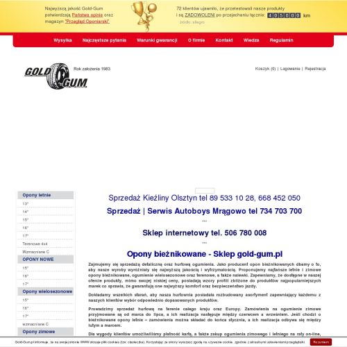 Opony zimowe bieżnikowane w Olsztynie