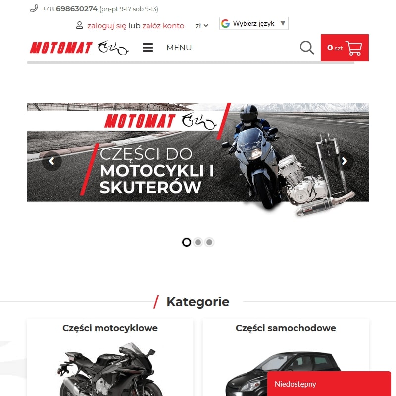 Części motocyklowe honda