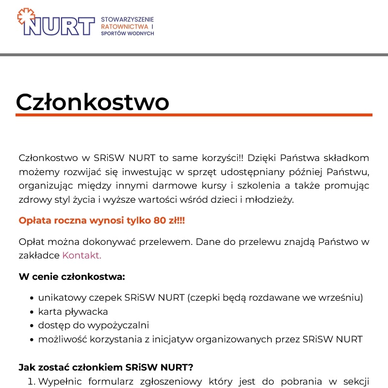 Warszawa - sekcja pływacka dla dorosłych