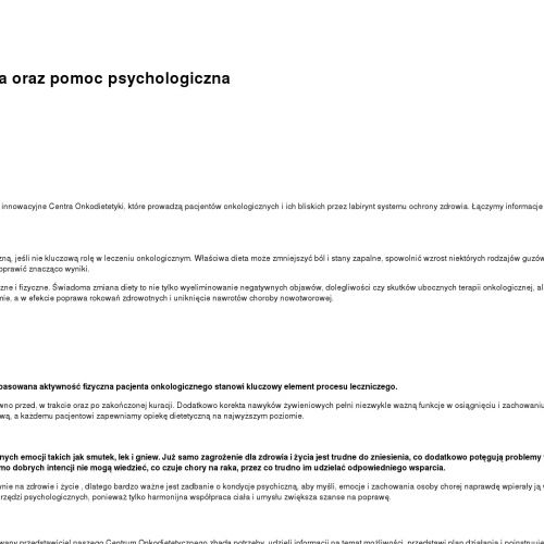 Poznań - psychoterapia onkologiczna