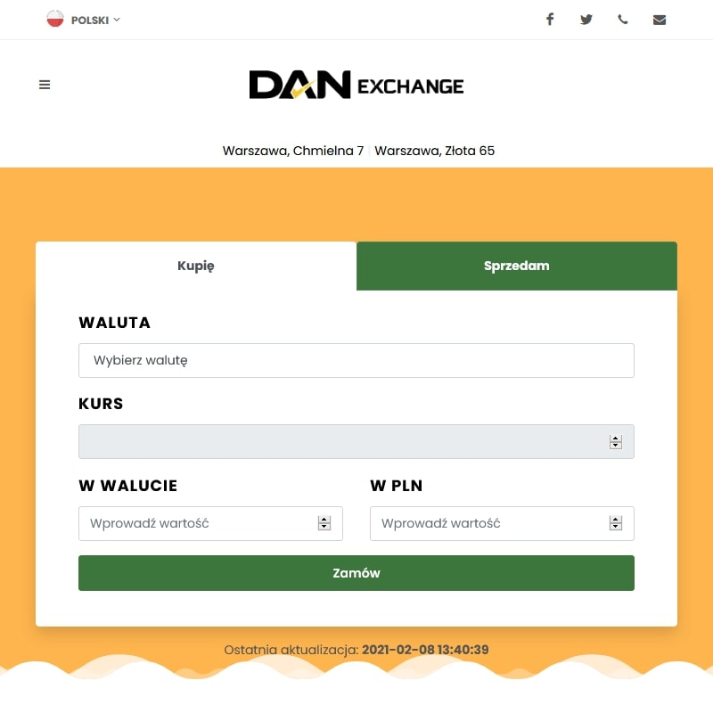 Warszawa - kurs euro kantory