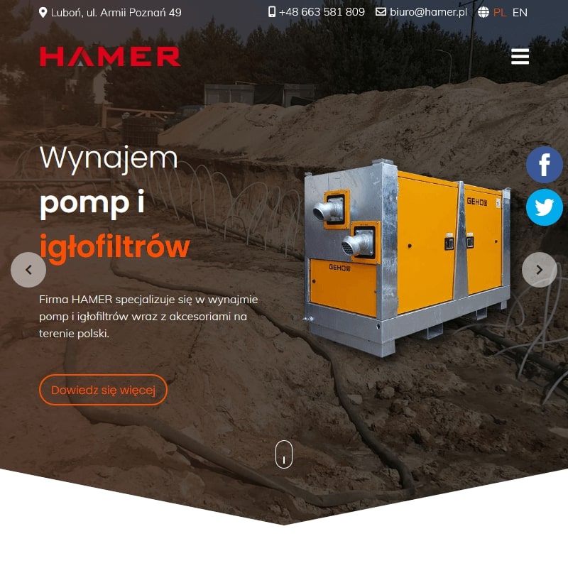 Igłofiltry cena wynajmu